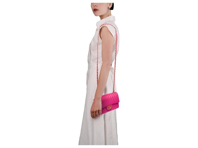 Borsa CHANEL Timeless/Classique in Pelle Rosa - 103863 - vista 12