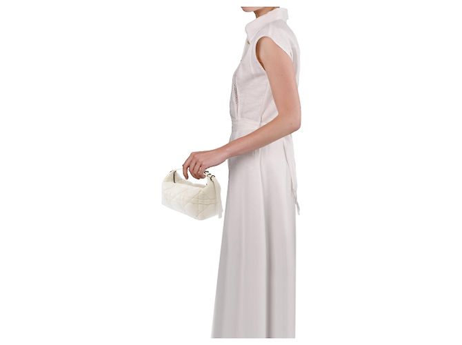 Cannage Borsa DIOR Nomad DiorTravel in Pelle Bianca - 103833 Bianco - vista 13
