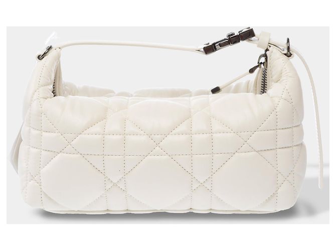 Cannage Borsa DIOR Nomad DiorTravel in Pelle Bianca - 103833 Bianco - vista 2