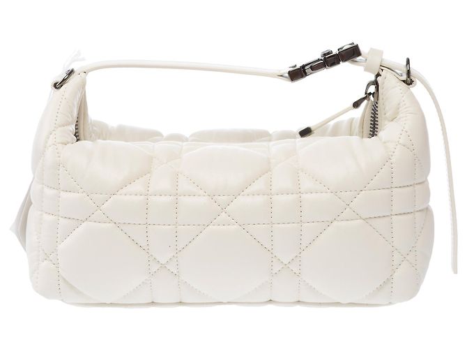 Cannage Borsa DIOR Nomad DiorTravel in Pelle Bianca - 103833 Bianco - vista 3