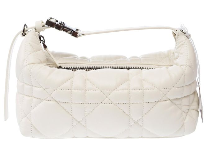 Cannage Borsa DIOR Nomad DiorTravel in Pelle Bianca - 103833 Bianco - vista 4