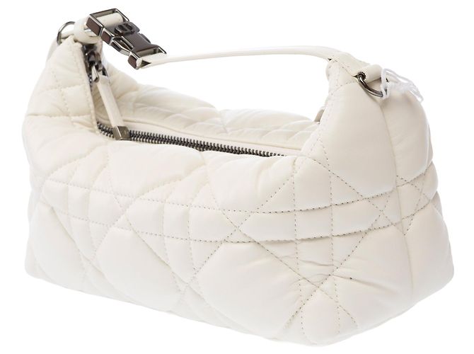 Cannage Borsa DIOR Nomad DiorTravel in Pelle Bianca - 103833 Bianco - vista 6
