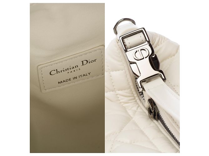 Cannage Borsa DIOR Nomad DiorTravel in Pelle Bianca - 103833 Bianco - vista 7