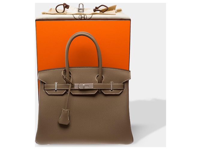 Hermès Borsa HERMES Birkin 30 in Pelle Étoupe - 103845 Taupe - vista 2