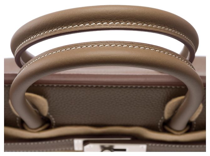 Hermès Borsa HERMES Birkin 35 in Pelle Étoupe - 103844 Taupe - vista 10