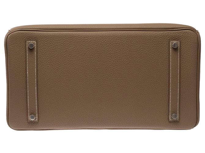 Hermès Borsa HERMES Birkin 35 in Pelle Étoupe - 103844 Taupe - vista 11