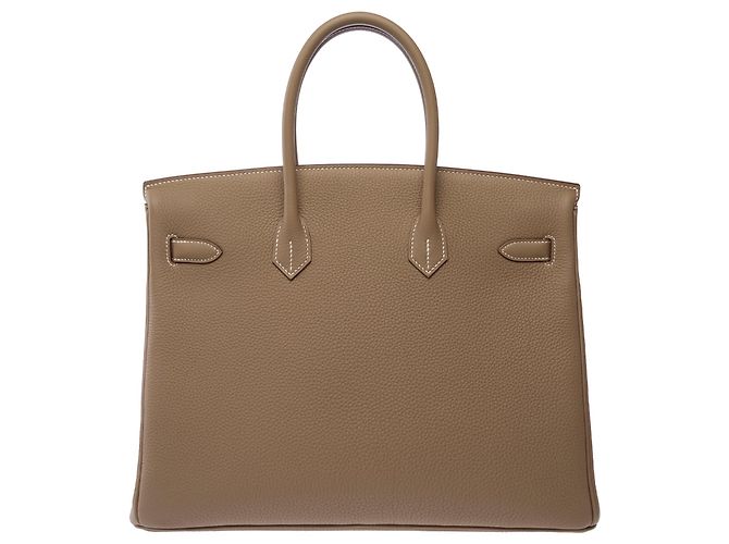 Hermès Borsa HERMES Birkin 35 in Pelle Étoupe - 103844 Taupe - vista 4