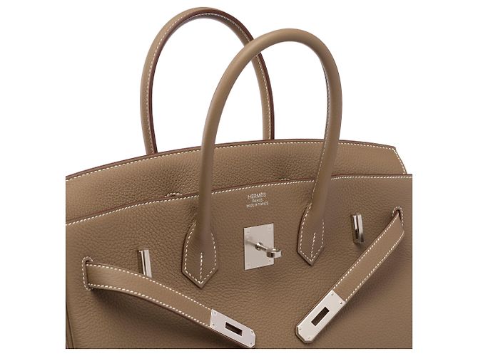 Hermès Borsa HERMES Birkin 35 in Pelle Étoupe - 103844 Taupe - vista 7