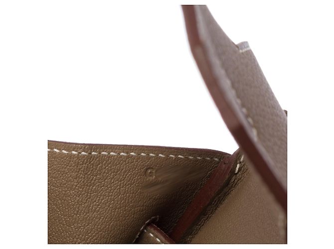 Hermès Borsa HERMES Birkin 35 in Pelle Étoupe - 103844 Taupe - vista 8