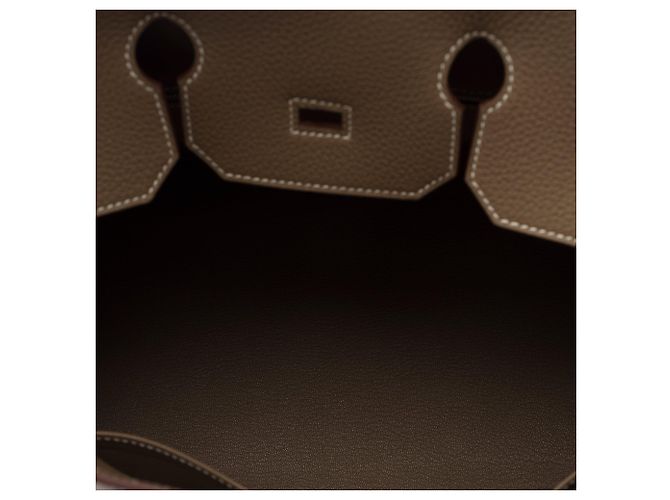 Hermès Borsa HERMES Birkin 35 in Pelle Étoupe - 103844 Taupe - vista 9