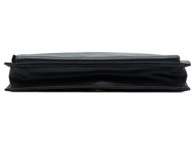 Borsa business Prada Saffiano Cuir nera con tasca frontale con zip per viaggio Nero - vista 3