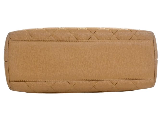 Borsa Chanel CC Quilted Caviar Kelly Top Handle Bag Beige - vista 5