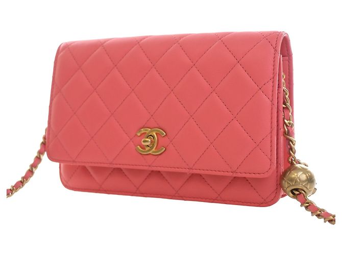 Borsa a tracolla Chanel CC Quilted Lambskin Pearl Crush Wallet On Chain Rosa - vista 11