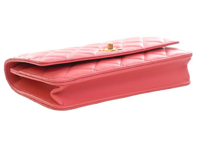 Borsa a tracolla Chanel CC Quilted Lambskin Pearl Crush Wallet On Chain Rosa - vista 12