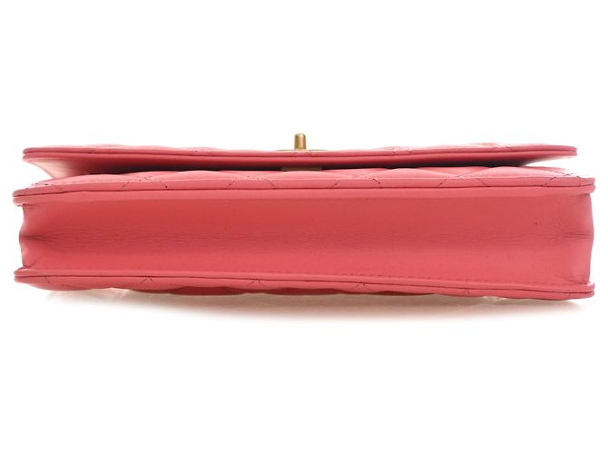 Borsa a tracolla Chanel CC Quilted Lambskin Pearl Crush Wallet On Chain Rosa - vista 3