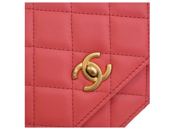 Borsa a tracolla Chanel CC Quilted Lambskin Pearl Crush Wallet On Chain Rosa - vista 5