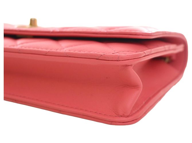 Borsa a tracolla Chanel CC Quilted Lambskin Pearl Crush Wallet On Chain Rosa - vista 8