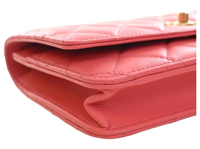 Borsa a tracolla Chanel CC Quilted Lambskin Pearl Crush Wallet On Chain Rosa - vista 9