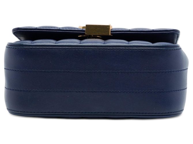 Borsa a tracolla Vicky Small in pelle di agnello blu Saint Laurent - vista 3