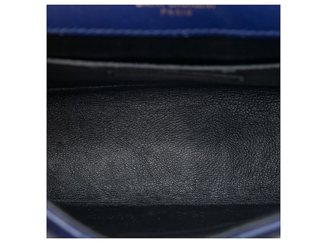 Borsa a tracolla Vicky Small in pelle di agnello blu Saint Laurent - vista 4