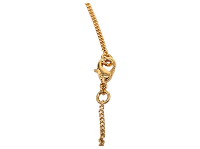 Collana con pendente Chanel CC placcata oro D'oro - vista 4