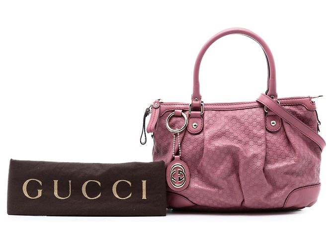 Borsa Satchel Gucci Microguccissima Sukey Rosa - vista 8