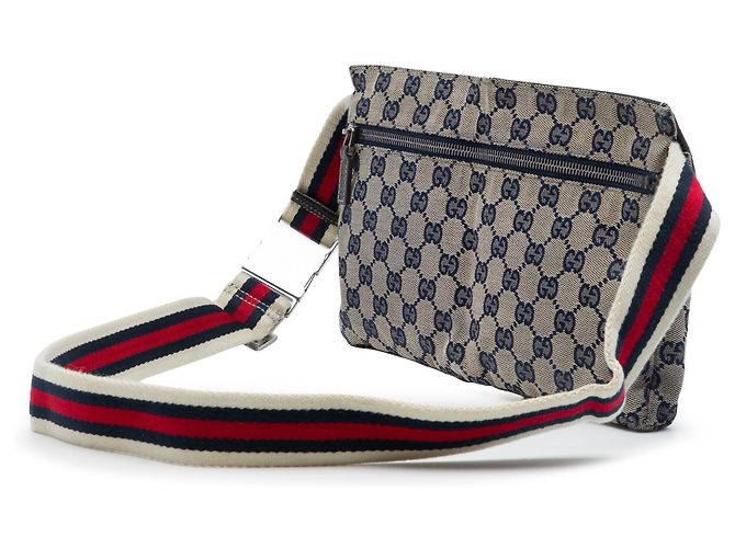 Borsa cintura Gucci GG Canvas Web con doppia tasca, beige - vista 2
