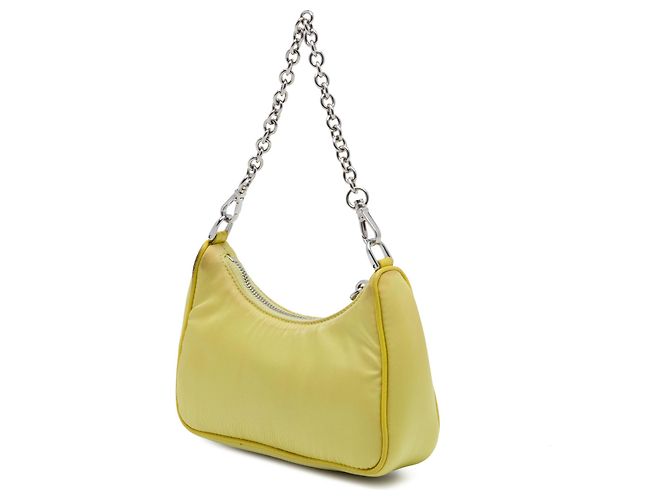 Borsa Prada Mini Tessuto Re Edition 2005 Gialla Giallo - vista 2
