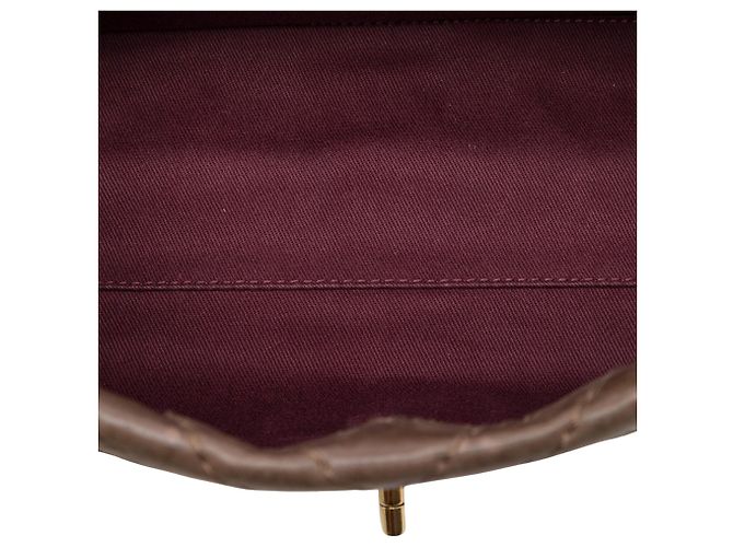 Borsa a tracolla Chanel Jumbo Chevron in vitello iridescente surpiqué marrone - vista 4