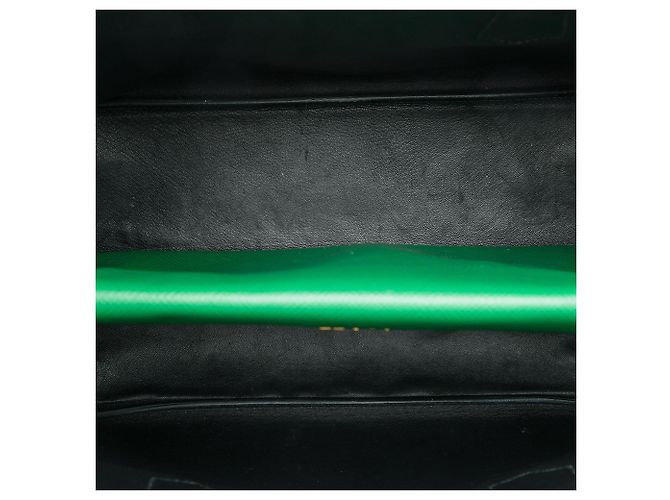 Borsa Double Satchel Prada Large in pelle Saffiano verde - vista 4