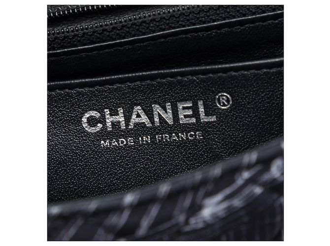 Borsa a tracolla Chanel Mini Classic Canvas Parisian Rooftop Single Flap Nera Nero - vista 5