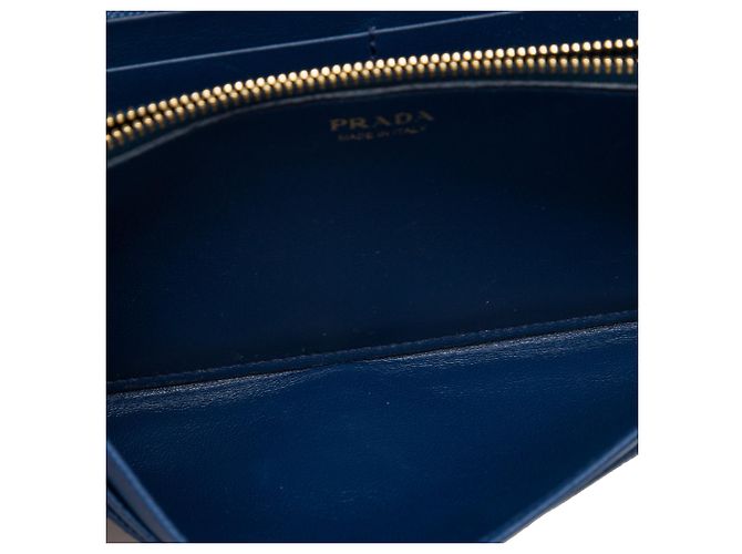Borsa a tracolla Prada Saffiano Wallet On Chain Blu - vista 4