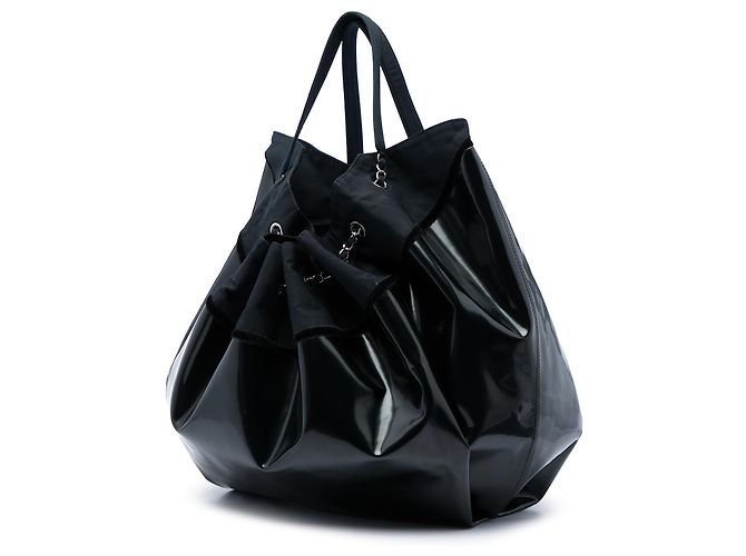 Borsa Tote Chanel Large Patent Stretch Spirit Cabas Nera Nero - vista 2