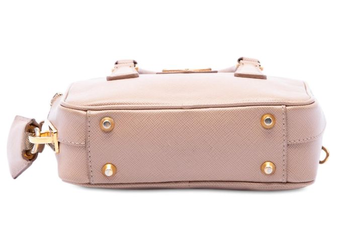 Borsa Satchel Prada Mini Saffiano Lux Bauletto Marrone - vista 3