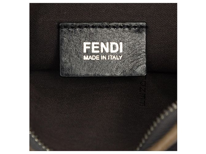 Borsa Messenger Piatta Fendi Zucca Spalmati Nera Nero - vista 5