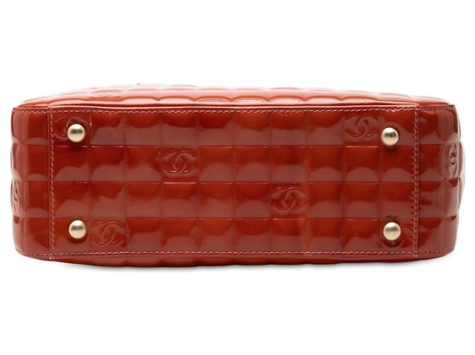 Borsa Tote Chanel CC Chocolate Bar in vernice Orange Arancione - vista 3