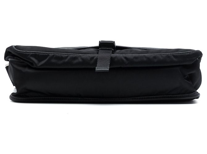 Bolsa Messenger Prada em Tessuto com acabamento em Saffiano e fivela, Preta Preto - vista 3