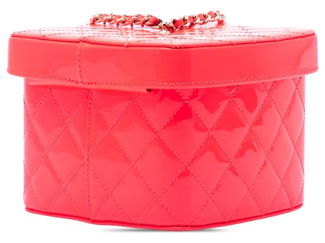 Mini borsa vanity Chanel CC matelassé in vernice rosa - vista 2