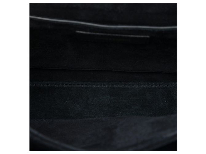 Borsa Bellechasse Saint Laurent Medium in pelle di vitello nera e camoscio leopardato Nero - vista 4