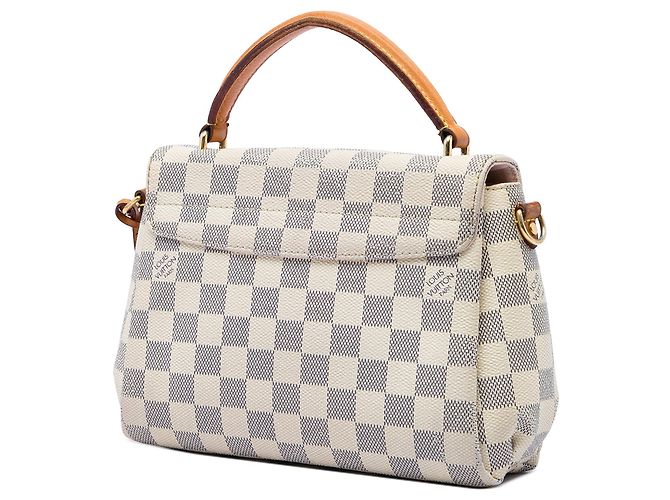 Borsa Satchel Louis Vuitton Damier Azur Croisette Bianca Bianco - vista 2