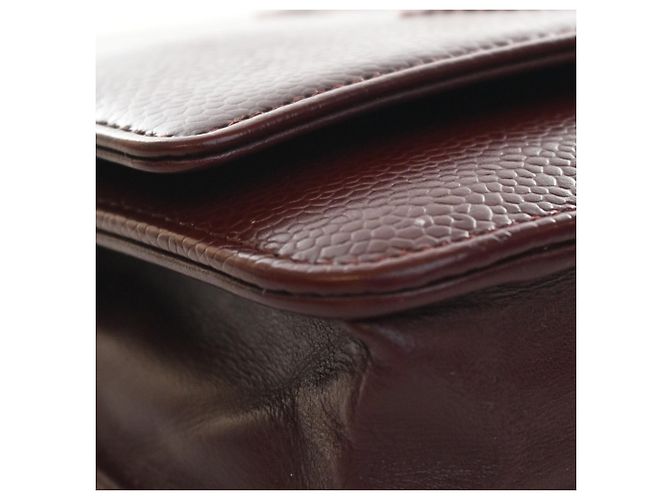 Borsa a tracolla Chanel CC Caviar Wallet On Chain rossa Rosso - vista 12