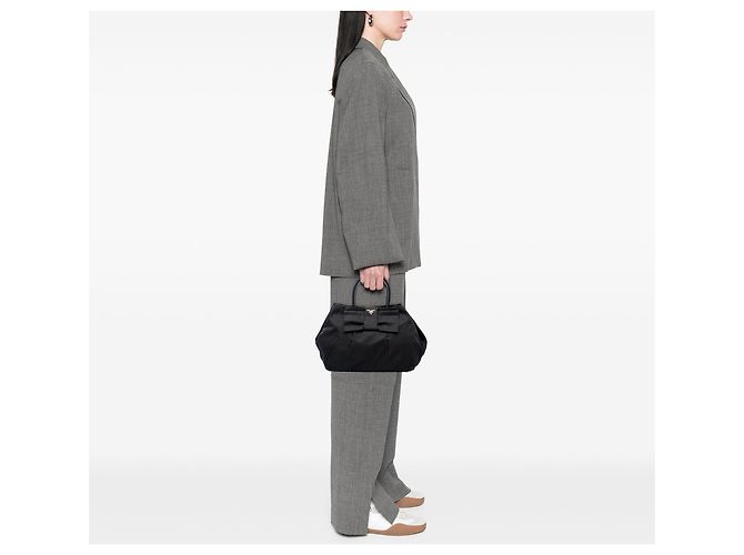 Borsa a mano Prada Tessuto Fiocco con fiocco nera Nero - vista 6