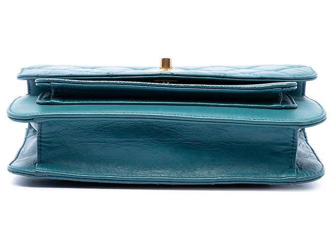 Borsa Chanel Small Quilted in vitello e caviar blu con manico a catena e patta - vista 3