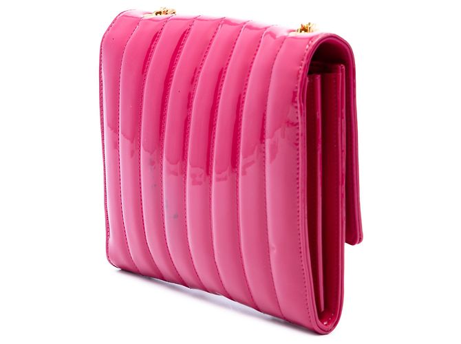 Borsa a tracolla Vicky Medium in vernice rosa Saint Laurent - vista 2