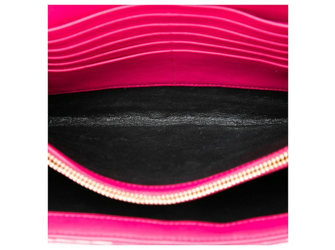 Borsa a tracolla Vicky Medium in vernice rosa Saint Laurent - vista 4