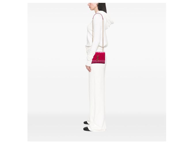 Borsa a tracolla Vicky Medium in vernice rosa Saint Laurent - vista 6