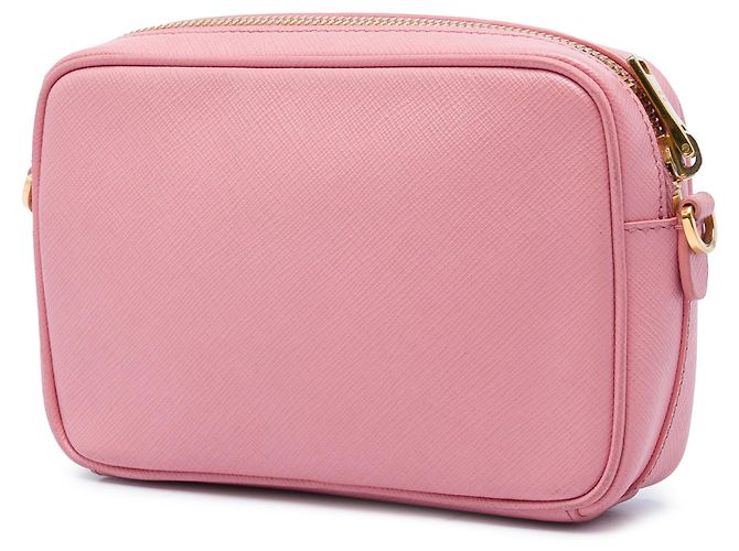 Mini borsa a tracolla Prada Saffiano Lux rosa - vista 2
