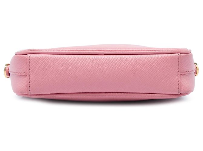 Mini borsa a tracolla Prada Saffiano Lux rosa - vista 3