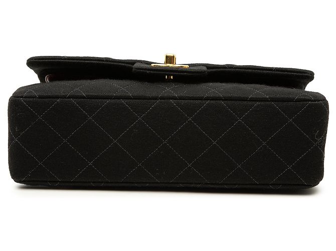 Borsa a tracolla Chanel Small Classic Jersey Double Flap Nera Nero - vista 3