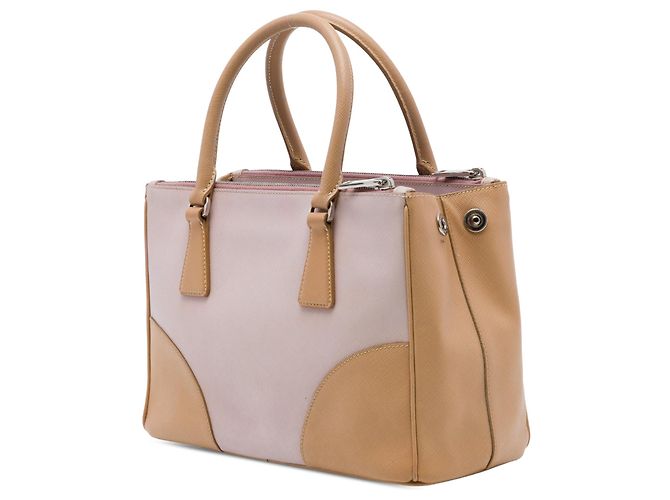 Borsa Prada Galleria Small Bicolor Saffiano Double Zip - Rosa - vista 2
